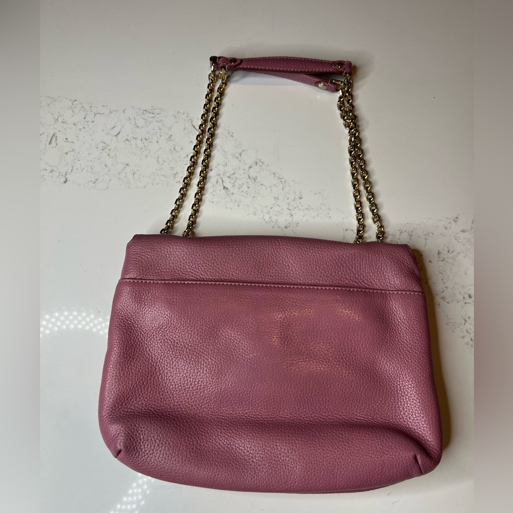 MCM Rose Pink Leather Gold Chain Link Shoulder Bag - Picture 6 of 8